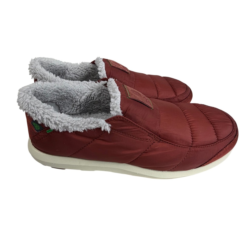 Stio Mens Colter Mountain Slip Shoes Mens Size 8 Maroon Puffer Sherpa Lined
